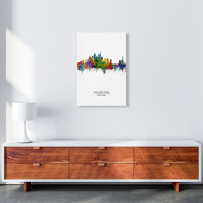 Philadelphia Pennsylvania Skyline Portrait Art Print by Michael Tompsett A2 Canvas