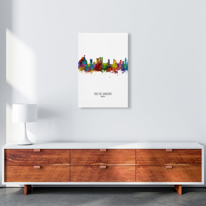 Rio De Janeiro Brazil Skyline Portrait Art Print by Michael Tompsett A2 Canvas
