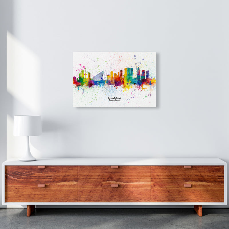 Rotterdam Netherlands Skyline Splash Art Print by Michael Tompsett A2 Canvas