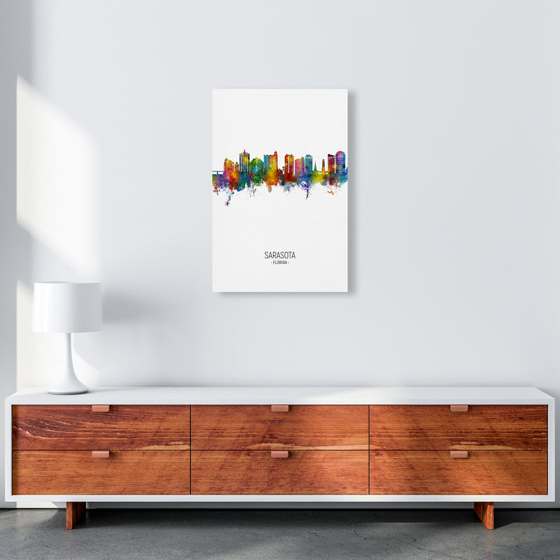 Sarasota Florida Skyline Portrait Art Print by Michael Tompsett A2 Canvas