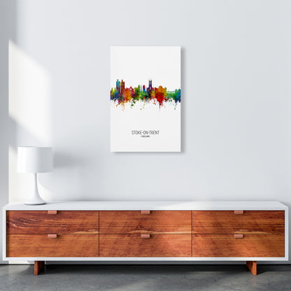 Stoke-On-Trent England Skyline Portrait Art Print by Michael Tompsett A2 Canvas
