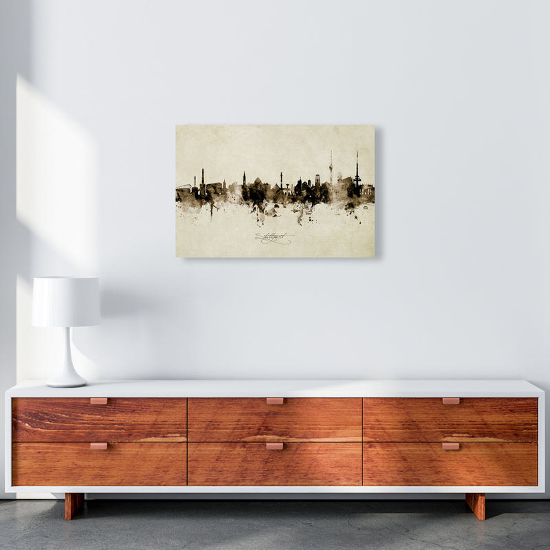 Stuttgart Deutschland Skyline Vintage Art Print by Michael Tompsett A2 Canvas
