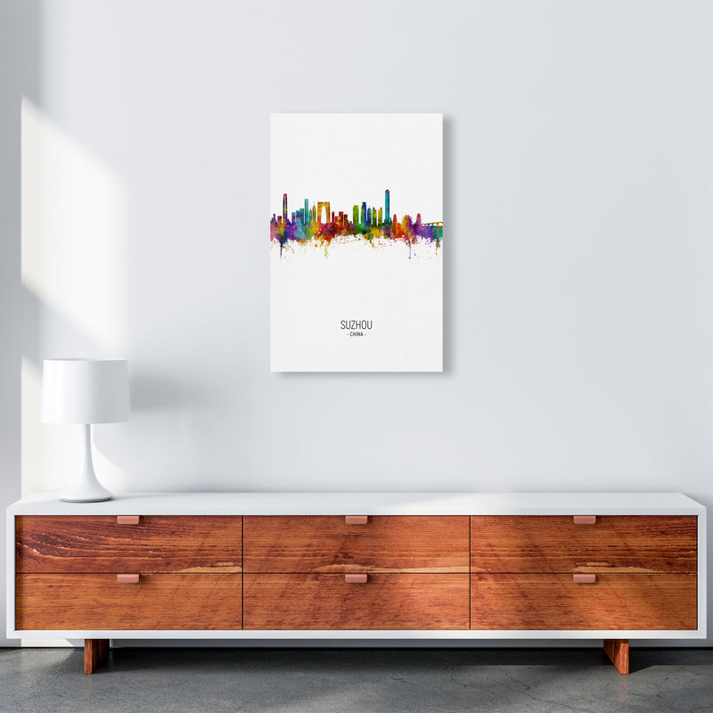 Suzhou China Skyline Portrait Art Print by Michael Tompsett A2 Canvas