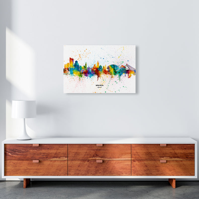Valencia Spain Skyline Splash Art Print by Michael Tompsett A2 Canvas