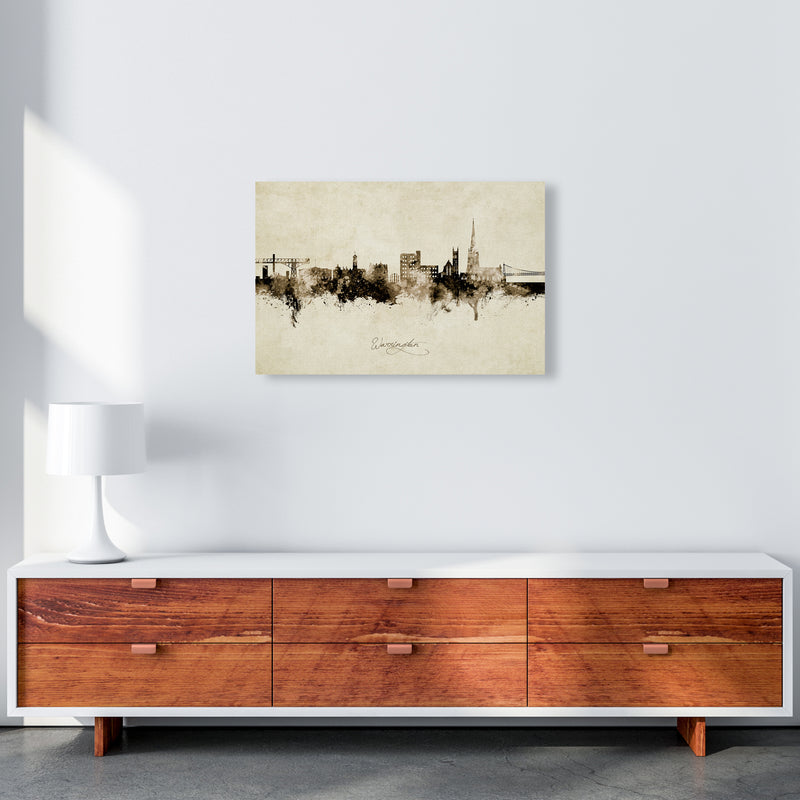 Warrington England Skyline Vintage Art Print by Michael Tompsett A2 Canvas
