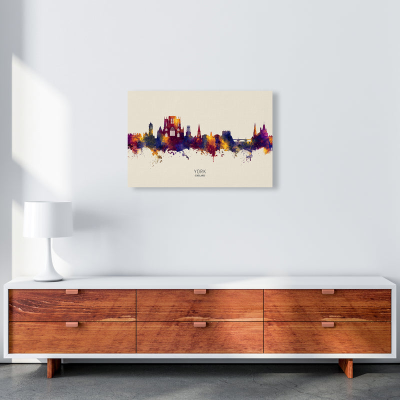York England Skyline Autumn City Name Art Print by Michael Tompsett A2 Canvas