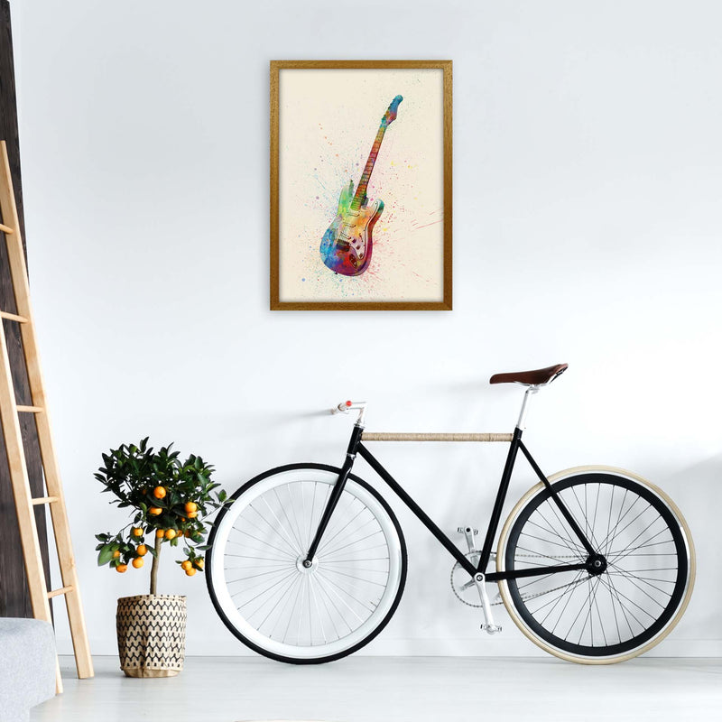 Electric Guitar Watercolour Multi-Colour  by Michael Tompsett A2 Print Only