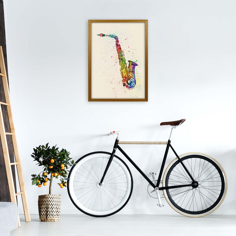 Saxophone Watercolour Multi-Colour Print by Michael Tompsett A2 Print Only