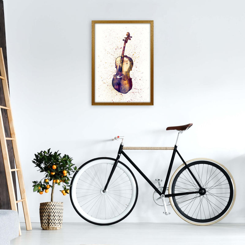 Cello Watercolour Music Art Print by Michael Tompsett A2 Print Only