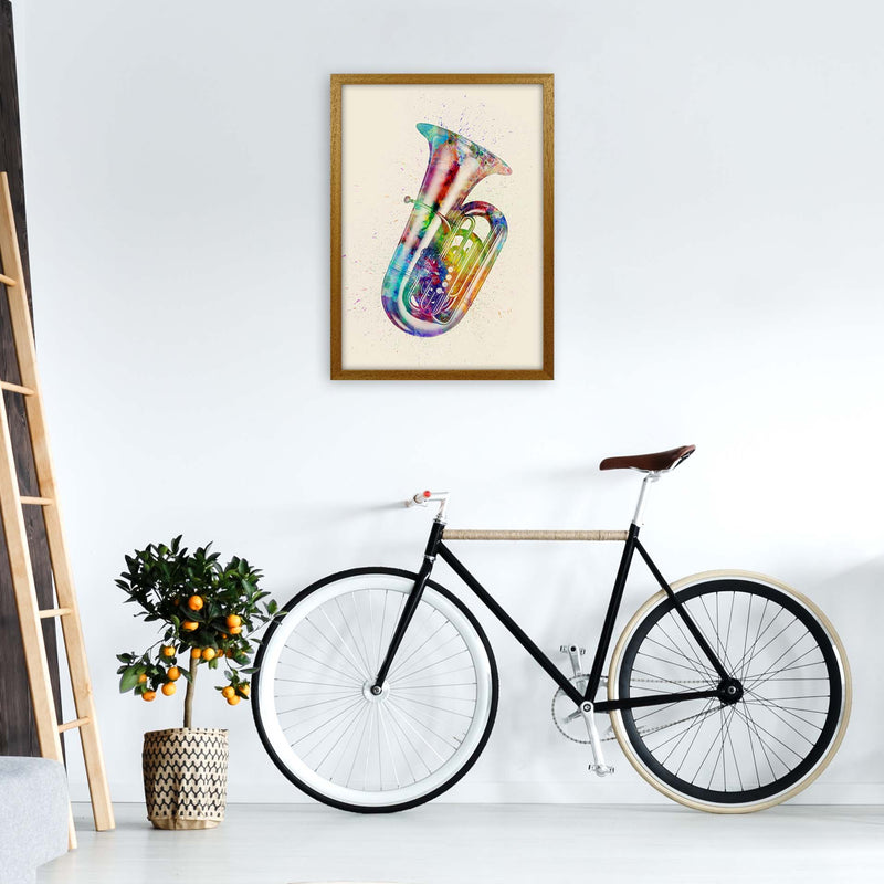 Tuba Watercolour Multi-Colour Art Print by Michael Tompsett A2 Print Only