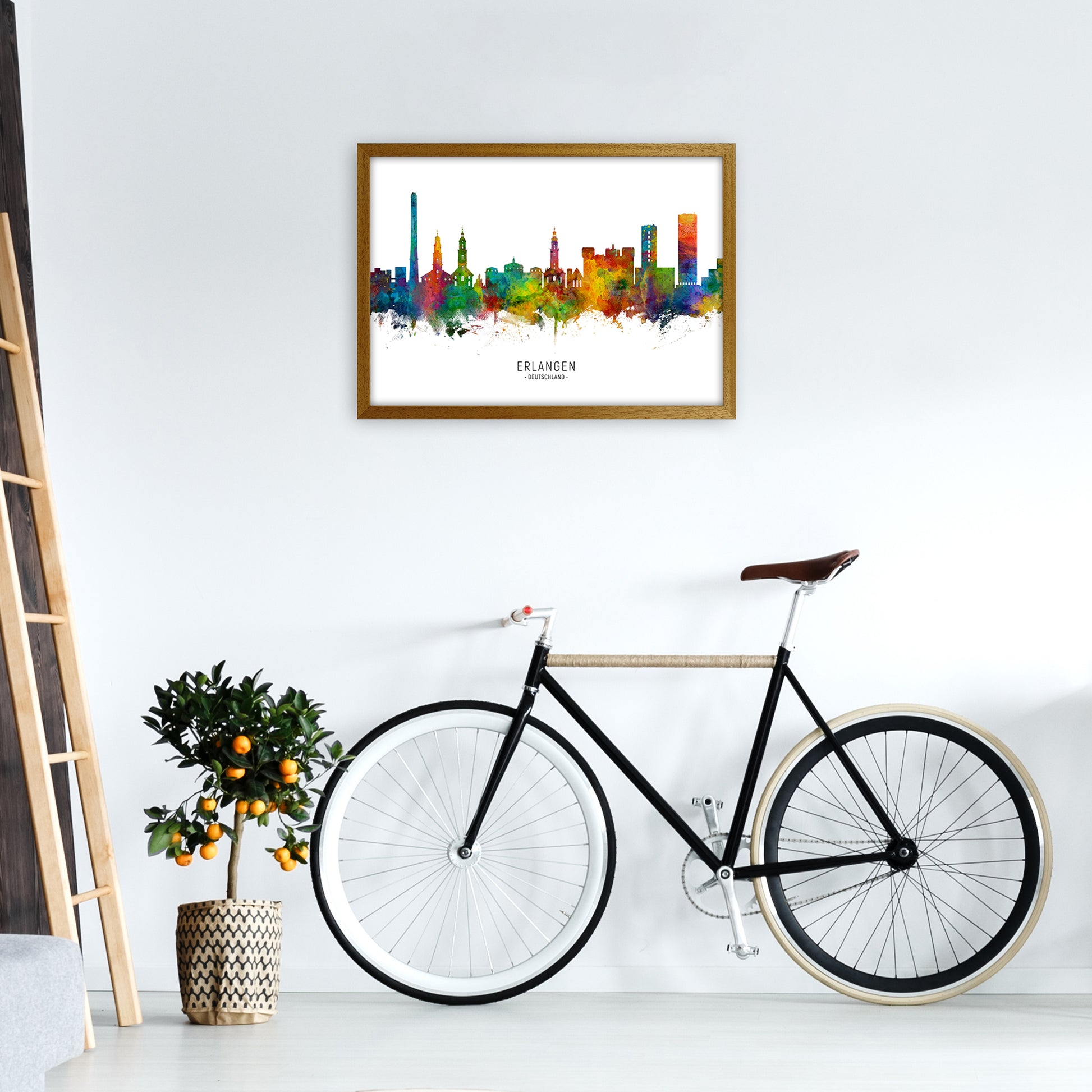 Erlangen Deutschland Skyline Art Print by Michael Tompsett A2 Print Only