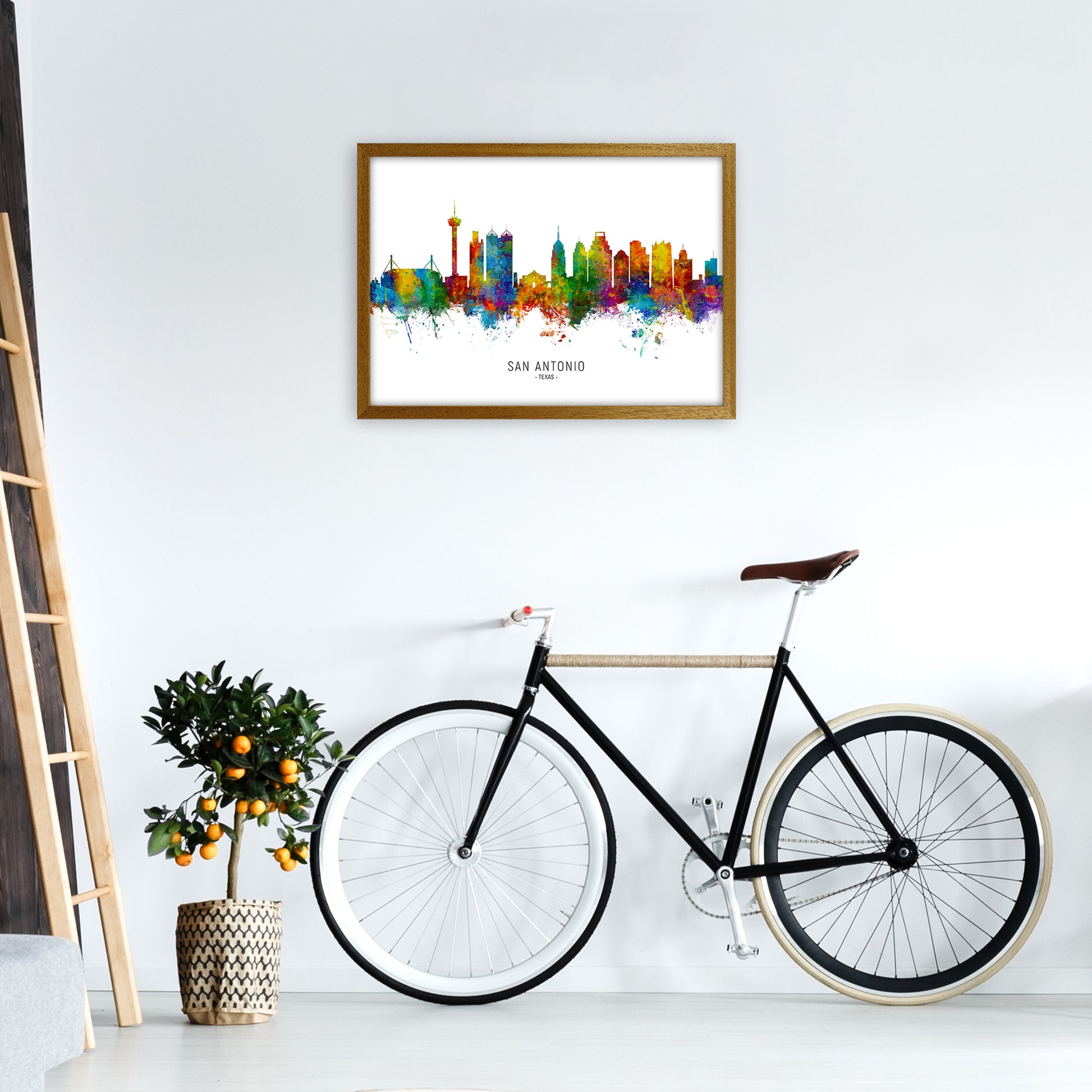 San Antonio Texas Skyline Art Print by Michael Tompsett A2 Print Only