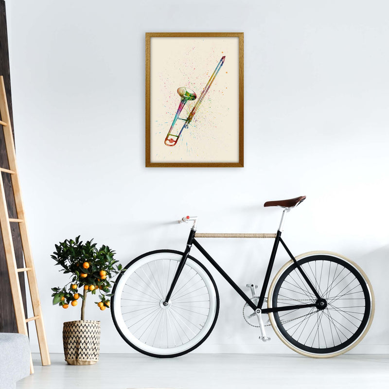 Trombone Watercolour Multi-Colour Print by Michael Tompsett A2 Print Only