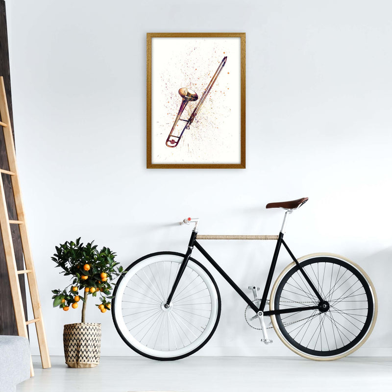 Trombone Watercolour Art Print by Michael Tompsett A2 Print Only