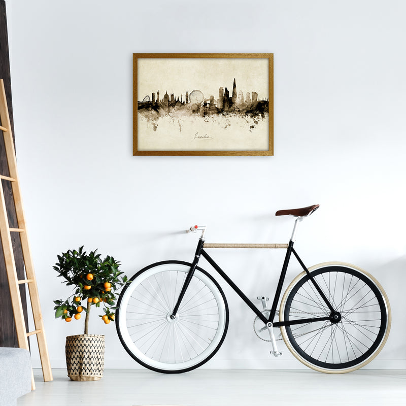 London England Skyline Vintage  Art Print by Michael Tompsett A2 Print Only