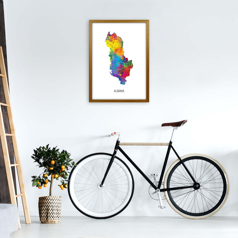 Albania Watercolour Map Art Print by Michael Tompsett A2 Print Only
