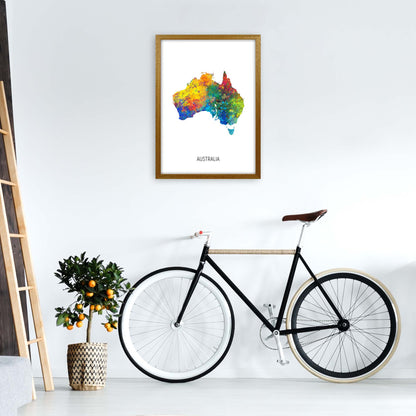 Australia Watercolour Map Art Print by Michael Tompsett A2 Print Only