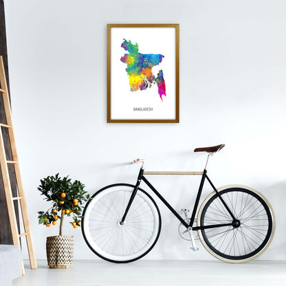 Bangladesh Watercolour Map Art Print by Michael Tompsett A2 Print Only