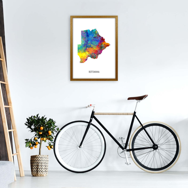 Botswana Watercolour Map Art Print by Michael Tompsett A2 Print Only