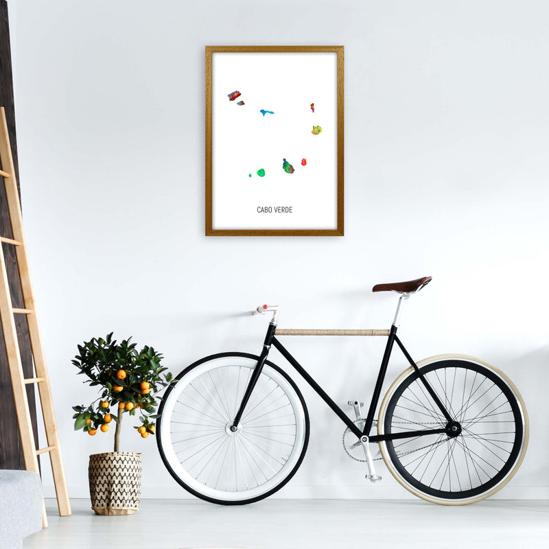 Cabo Verde Watercolour Map Art Print by Michael Tompsett A2 Print Only