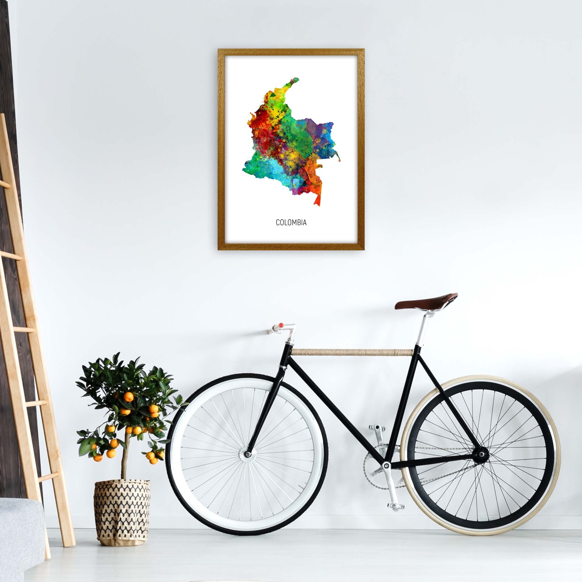 Colombia Watercolour Map Art Print by Michael Tompsett A2 Print Only