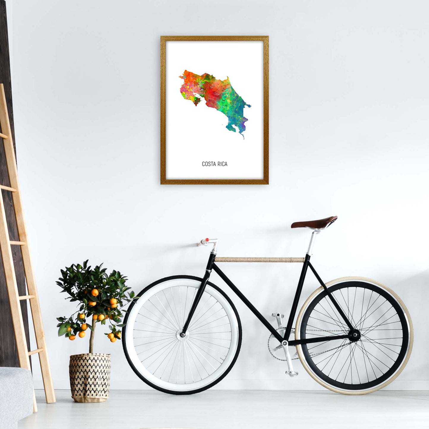 Costa Rica Watercolour Map Art Print by Michael Tompsett A2 Print Only