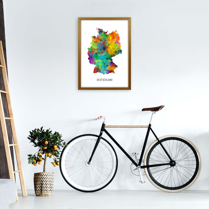 Deutschland Watercolour Map Art Print by Michael Tompsett A2 Print Only