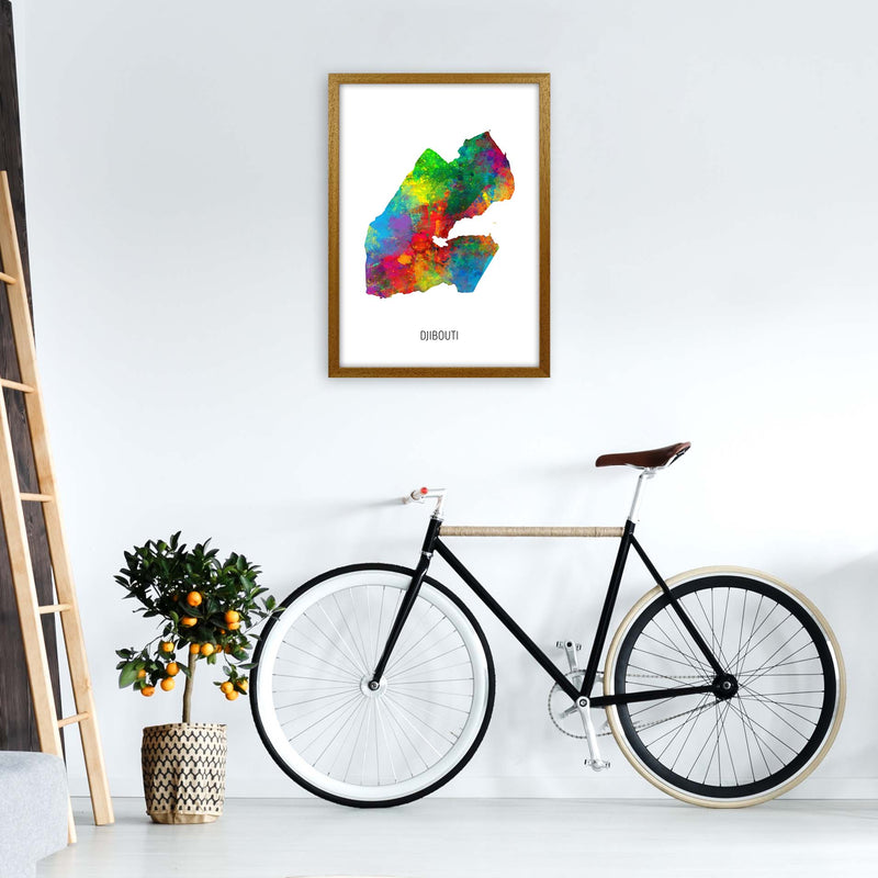 Djibouti Watercolour Map Art Print by Michael Tompsett A2 Print Only