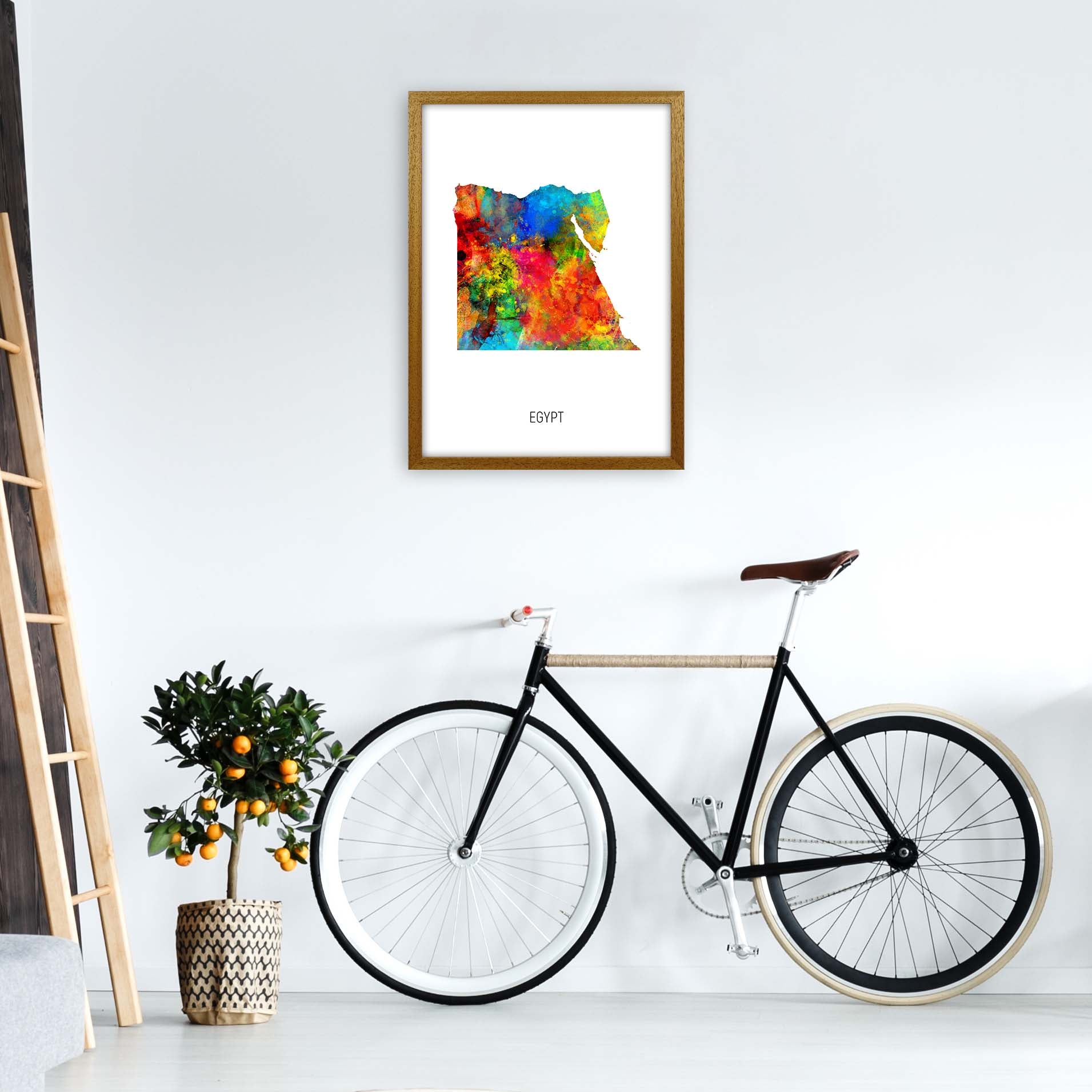 Egypt Watercolour Map Art Print by Michael Tompsett A2 Print Only