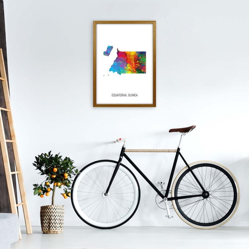 Equatorial Guinea Watercolour Map Print by Michael Tompsett A2 Print Only