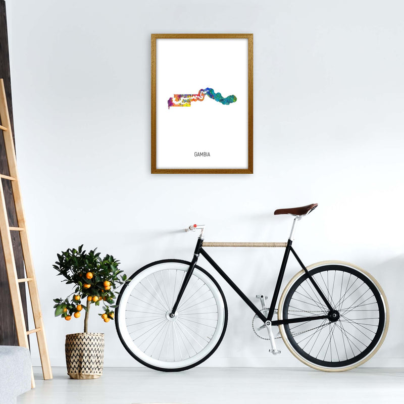 Gambia Watercolour Map Art Print by Michael Tompsett A2 Print Only