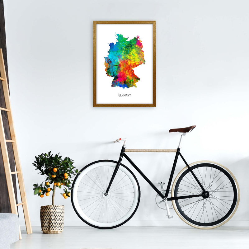 Germany Watercolour Map Art Print by Michael Tompsett A2 Print Only