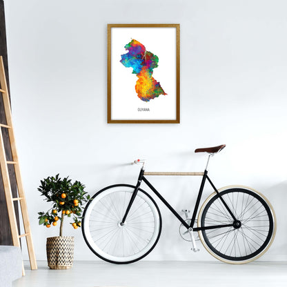 Guyana Watercolour Map Art Print by Michael Tompsett A2 Print Only