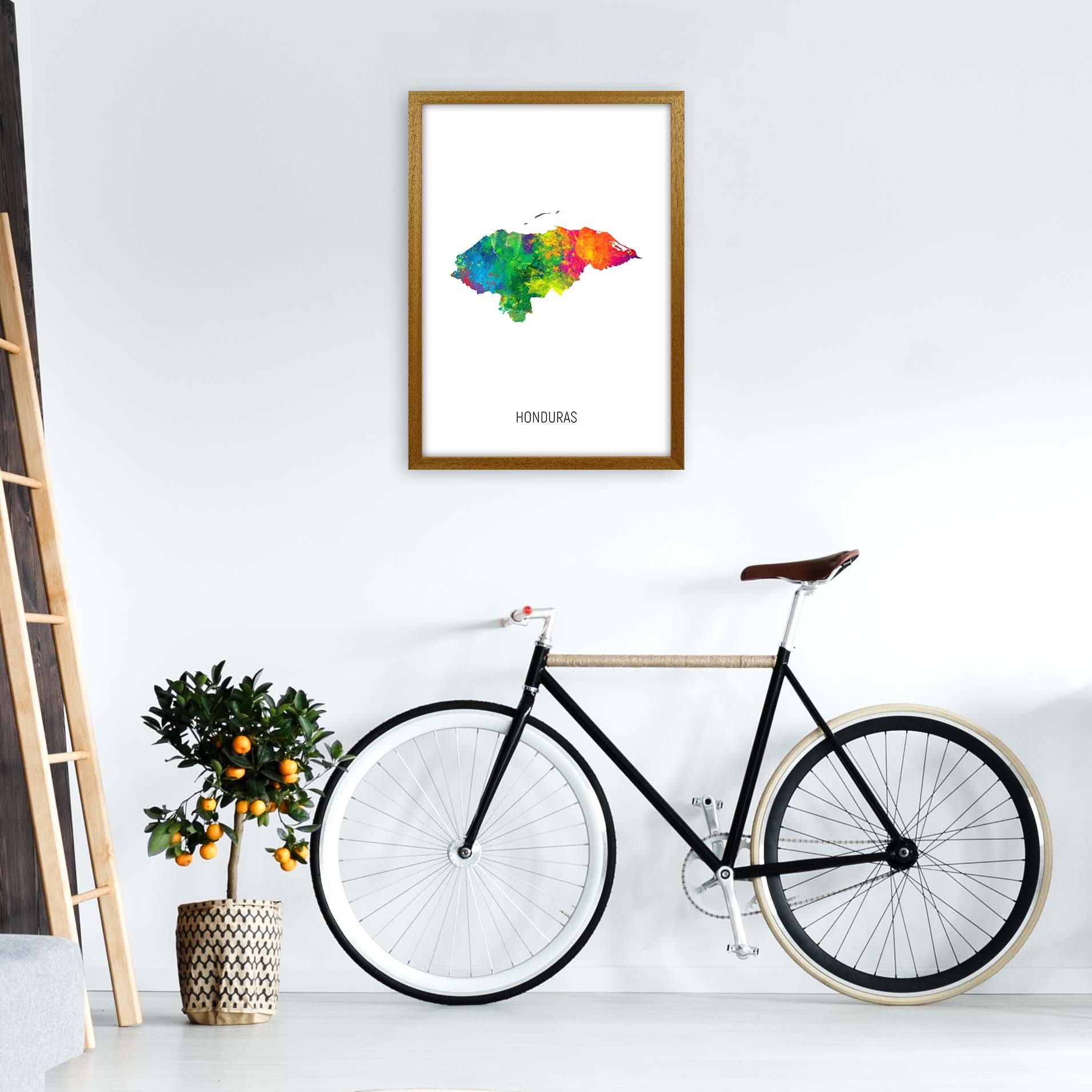 Honduras Watercolour Map Art Print by Michael Tompsett A2 Print Only