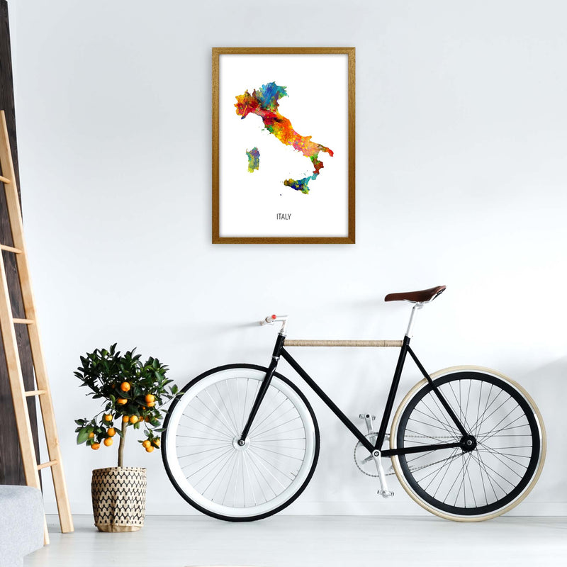 Italy Watercolour Map Art Print by Michael Tompsett A2 Print Only