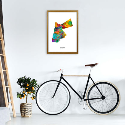 Jordan Watercolour Map Art Print by Michael Tompsett A2 Print Only