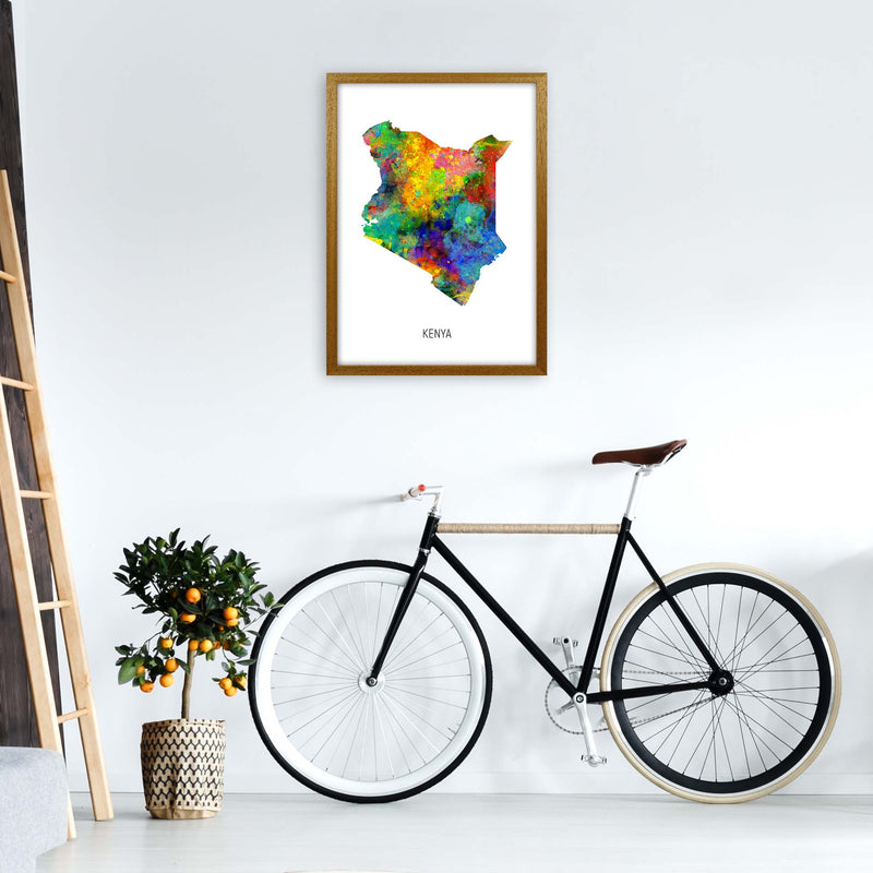 Kenya Watercolour Map Art Print by Michael Tompsett A2 Print Only