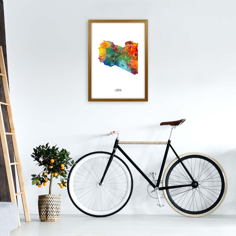 Libya Watercolour Map Art Print by Michael Tompsett A2 Print Only