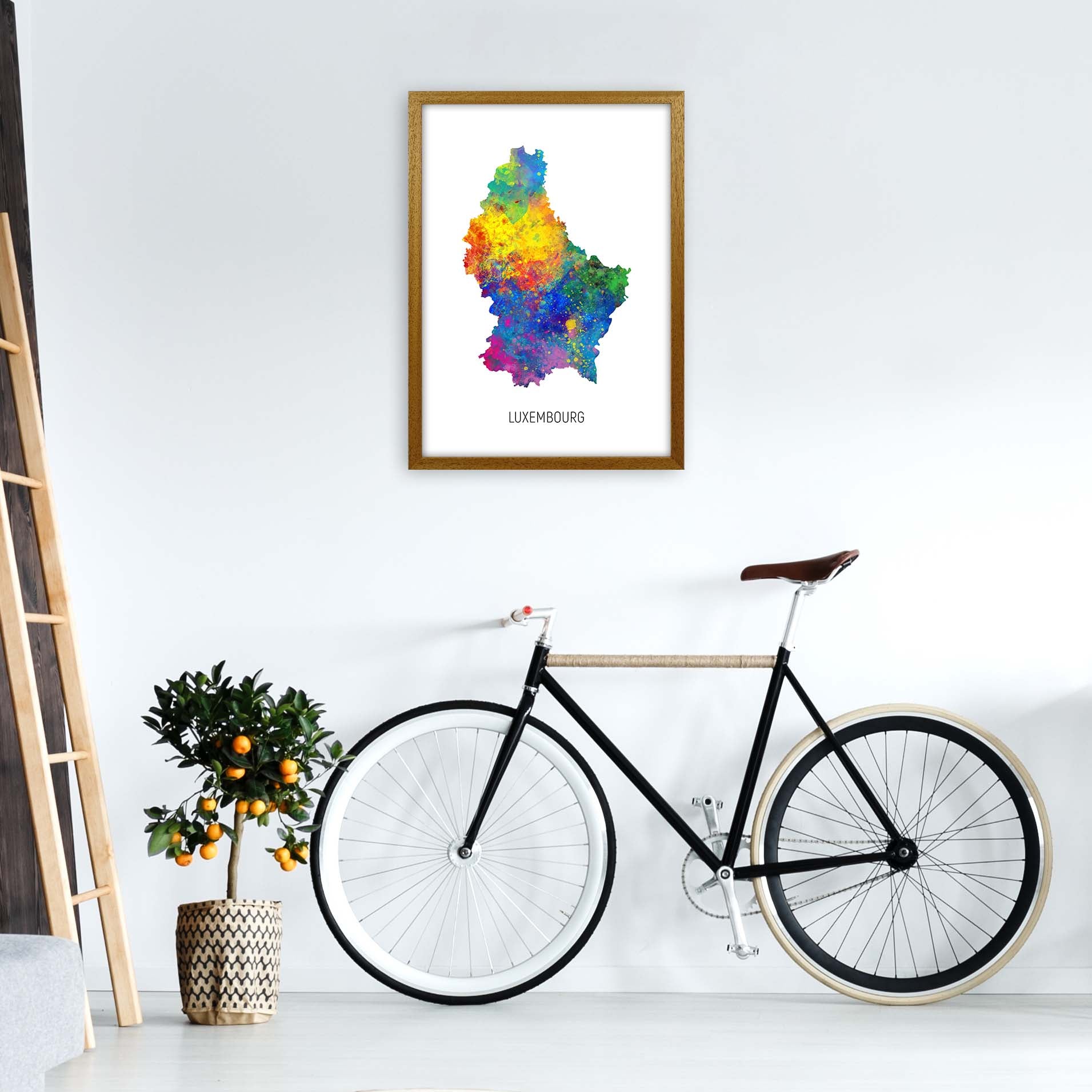 Luxembourg Watercolour Map Art Print by Michael Tompsett A2 Print Only