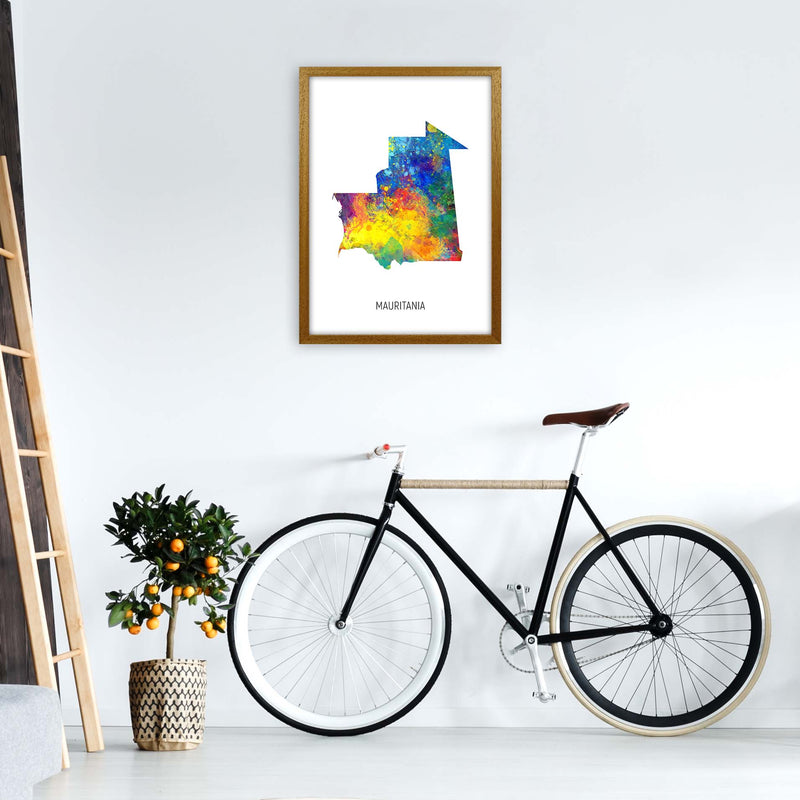 Mauritania Watercolour Map Art Print by Michael Tompsett A2 Print Only