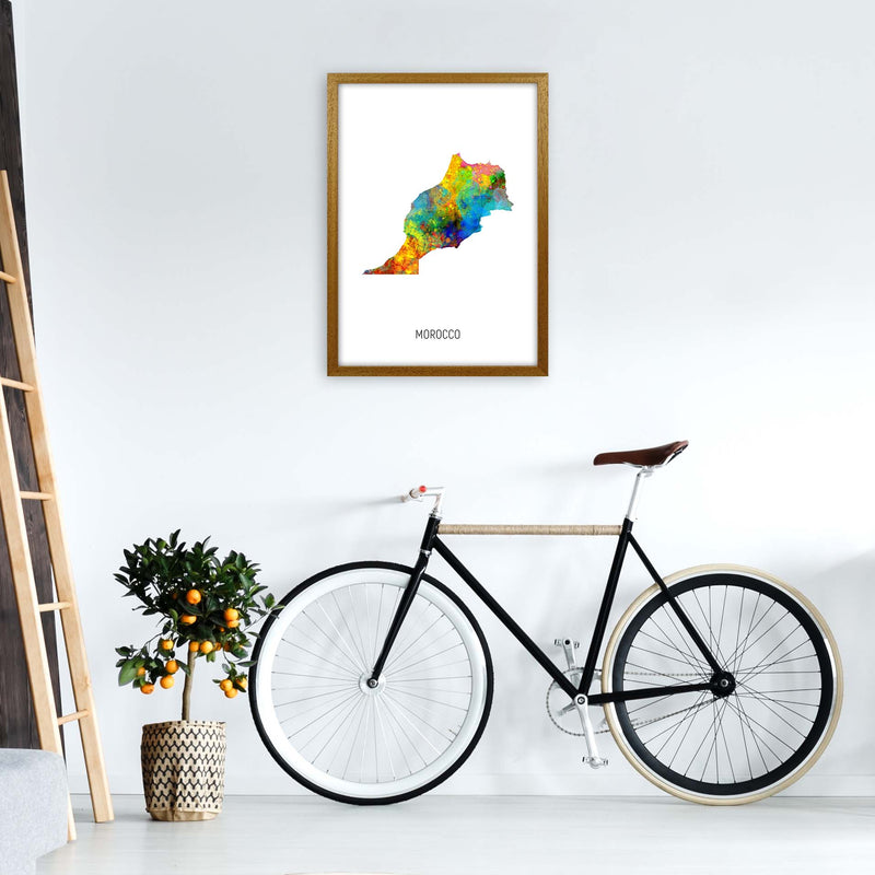 Morocco Watercolour Map Art Print by Michael Tompsett A2 Print Only
