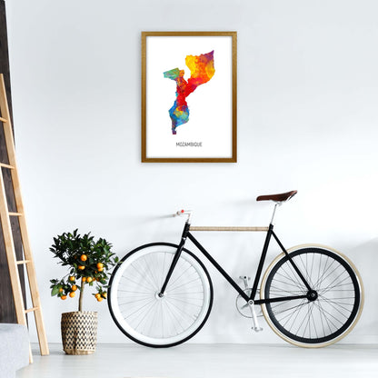Mozambique Watercolour Map Art Print by Michael Tompsett A2 Print Only