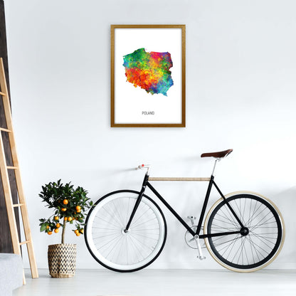 Poland Watercolour Map Art Print by Michael Tompsett A2 Print Only