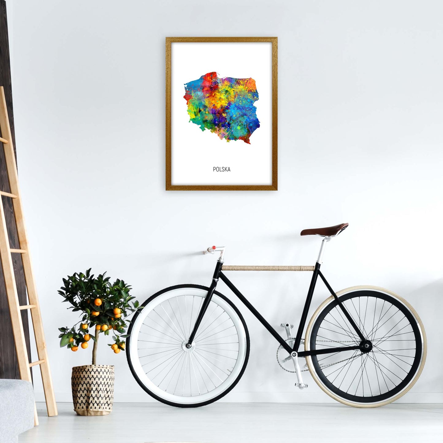 Polska Watercolour Map Art Print by Michael Tompsett A2 Print Only