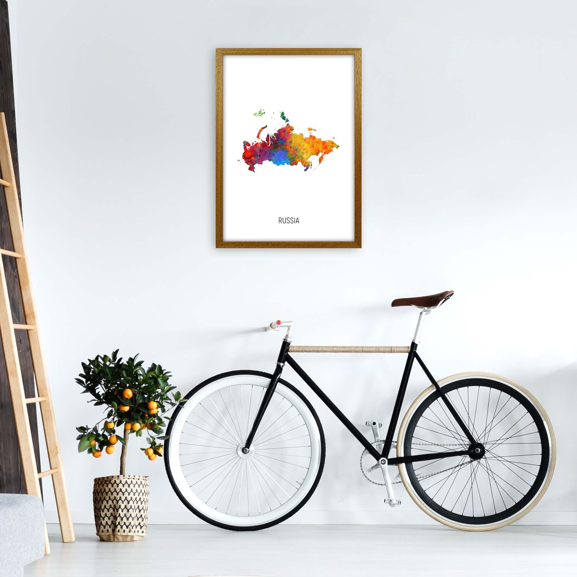 Russia Watercolour Map Art Print by Michael Tompsett A2 Print Only