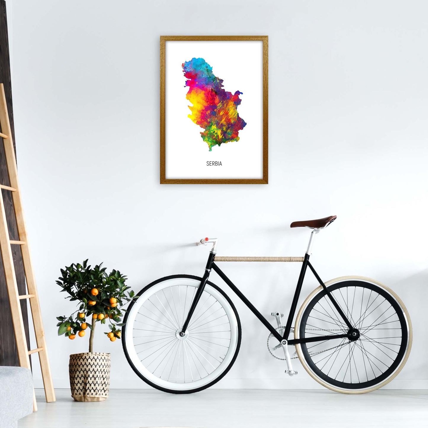 Serbia Watercolour Map Art Print by Michael Tompsett A2 Print Only