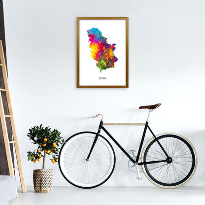 Serbia Watercolour Map Art Print by Michael Tompsett A2 Print Only