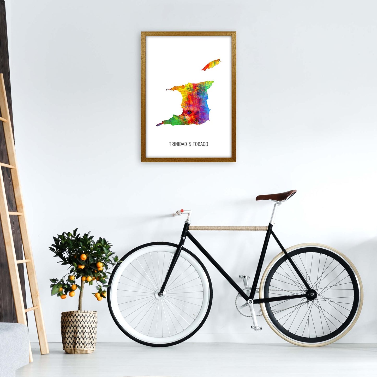 Trinidad And Tobago Watercolour Map Print by Michael Tompsett A2 Print Only