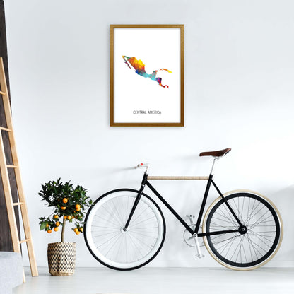 Central America Watercolour Map Art Print by Michael Tompsett A2 Print Only