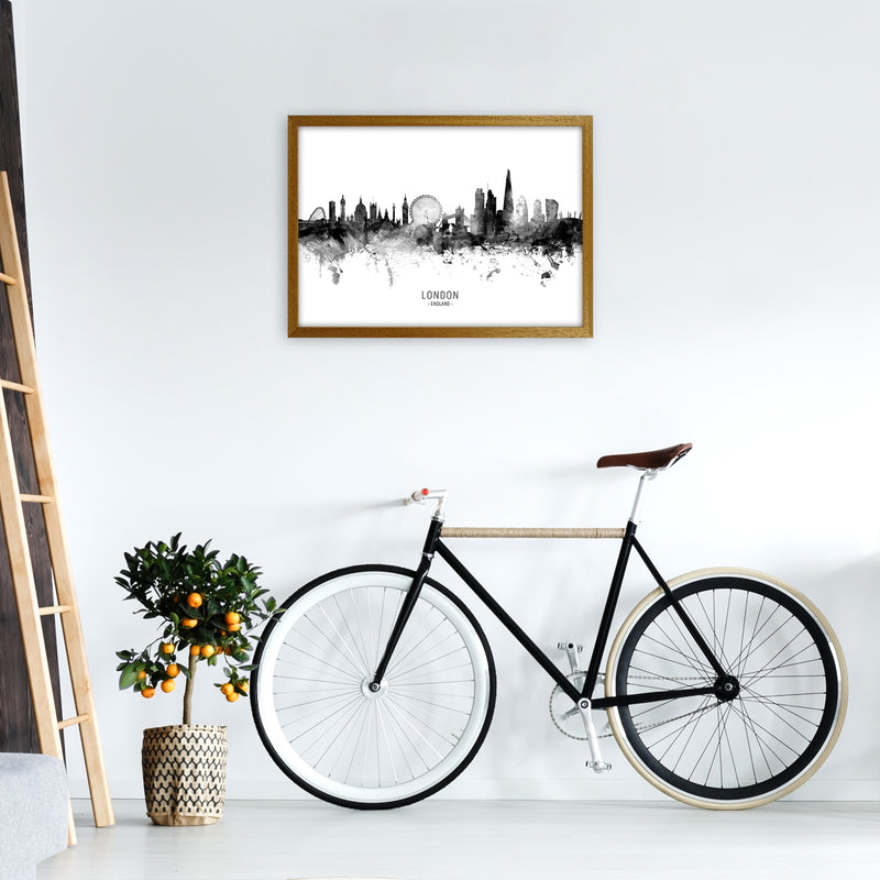 London England Skyline Black White City Name  by Michael Tompsett A2 Print Only